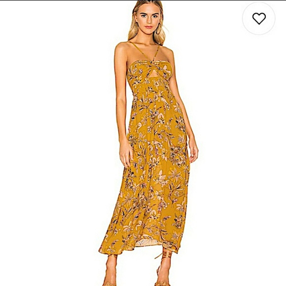 FREE PEOPLE | ONE STEP AHEAD | FLORAL YELLOW MAXI - Picture 2 of 7